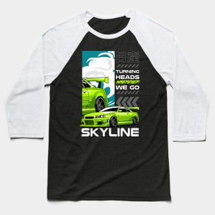 Green Nissan GTR Baseball T-Shirt